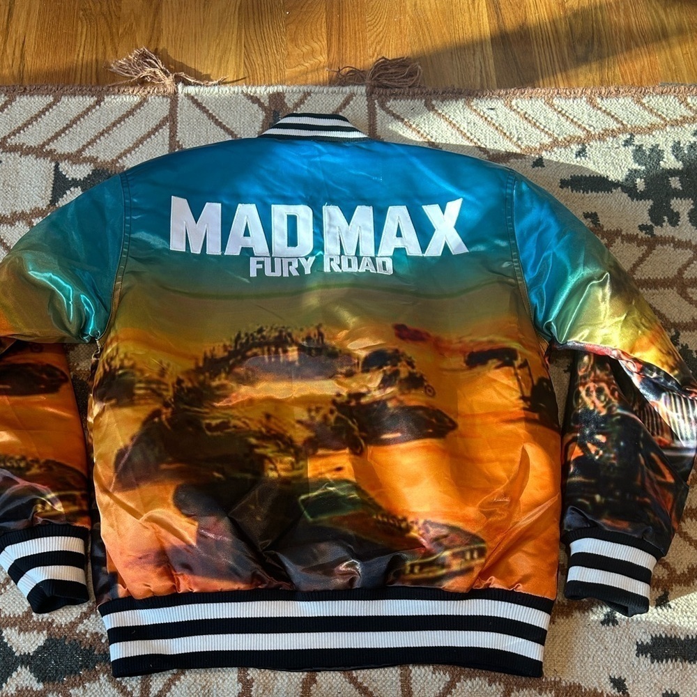 Mad Max Fury road satin Colorful Graphic Bomber Jacket small adult new